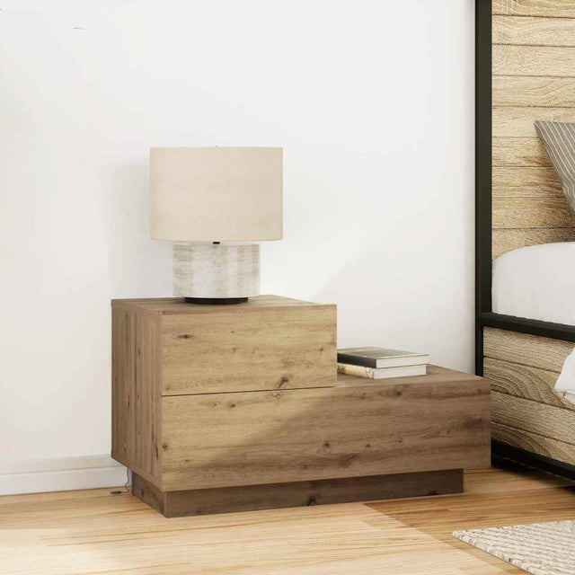 Vidaxl nachtkastje artisan eiken 70 x 36 x 40,5 cm bewerkt hout