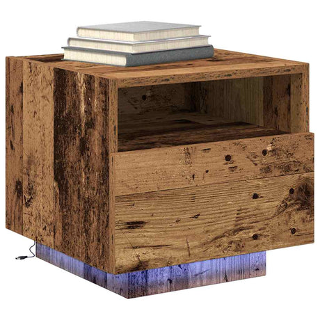 Vidaxl nachtkastje oudhout 40 x 39 x 37 cm bewerkt hout