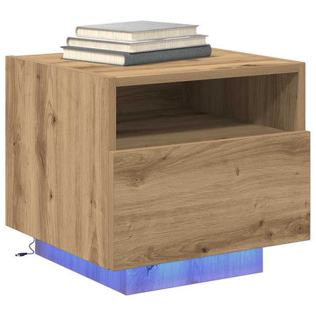 Vidaxl nachtkastje artisan eiken 40 x 39 x 37 cm bewerkt hout