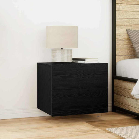 Vidaxl nachtkastje 2 st zwart eiken 50 x 39 x 41 cm bewerkt hout