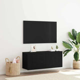 Vidaxl tv-meubelset 100 x 30 x 41 cm zwart eiken bewerkt hout