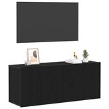 Vidaxl tv-meubelset 100 x 30 x 41 cm zwart eiken bewerkt hout