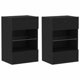 Vidaxl tv-meubelset 2 st zwart bewerkt hout