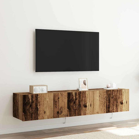 Vidaxl tv wandkast 2 st oudhout bewerkt hout