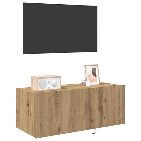 Vidaxl tv wandkast 80 x 35 x 31 cm artisan eiken bewerkt hout