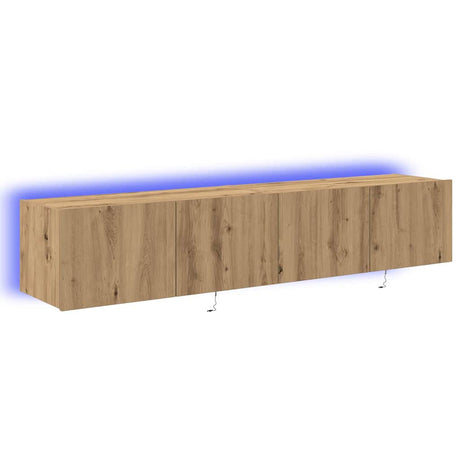 Vidaxl tv wandkast 2 st artisan eiken bewerkt hout