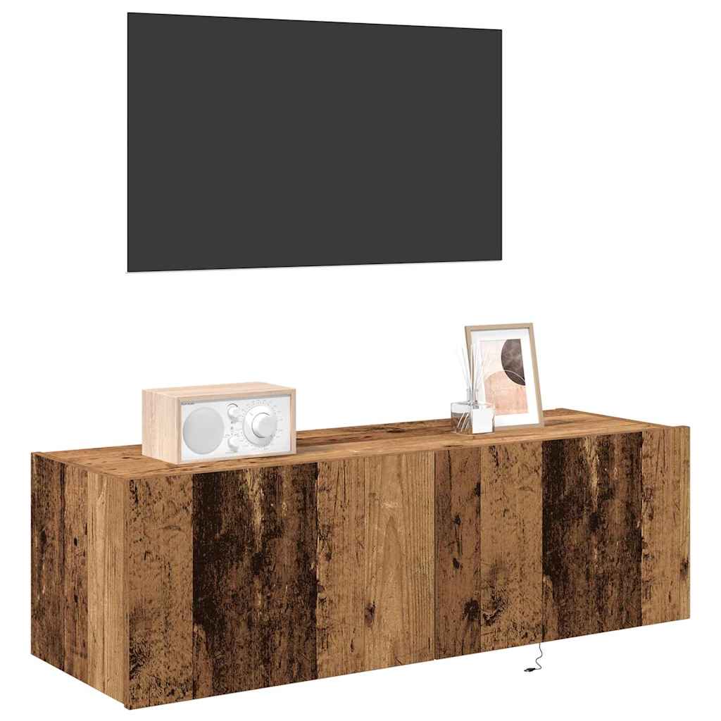 Vidaxl tv wandkast 2 st oudhout bewerkt hout