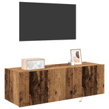 Vidaxl tv wandkast 2 st oudhout bewerkt hout