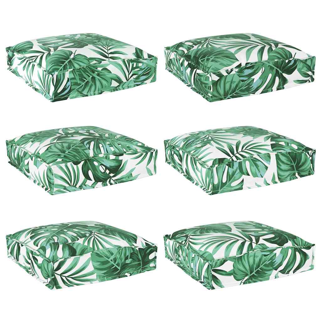 Vidaxl kussen blad 6 pcs bladpatroon 40 x 40 x 8 cm oxford stof