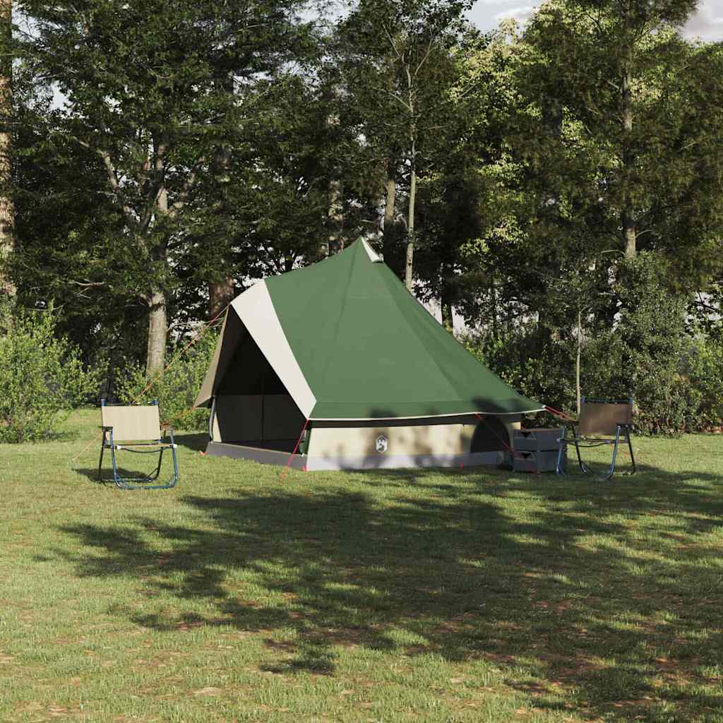 Vidaxl familie tipi tent tipi groen en beige 400 x 346 x 250 cm