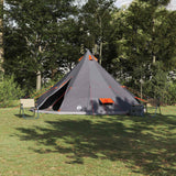 Vidaxl familie tipi tent tipi grijs en oranje 560 x 560 x 300 cm