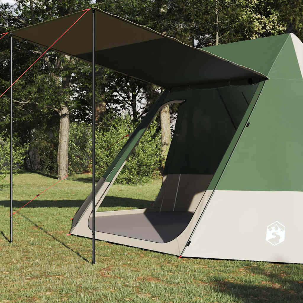 Vidaxl camping tent met dak met opslag groen 482 x 360 x 227 cm taft