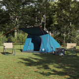 Vidaxl camping tent met dak met opslag blauw 223 x 163 x 130 cm taft