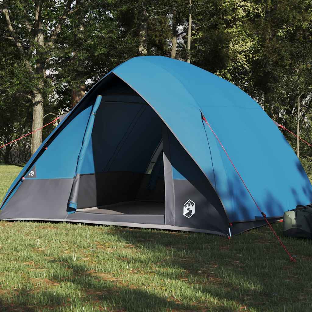Vidaxl camping tent met dak met opslag blauw 275 x 230 x 140 cm taft