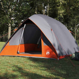 Vidaxl camping tent met dak grijs en oranje 275 x 230 x 140 cm taft