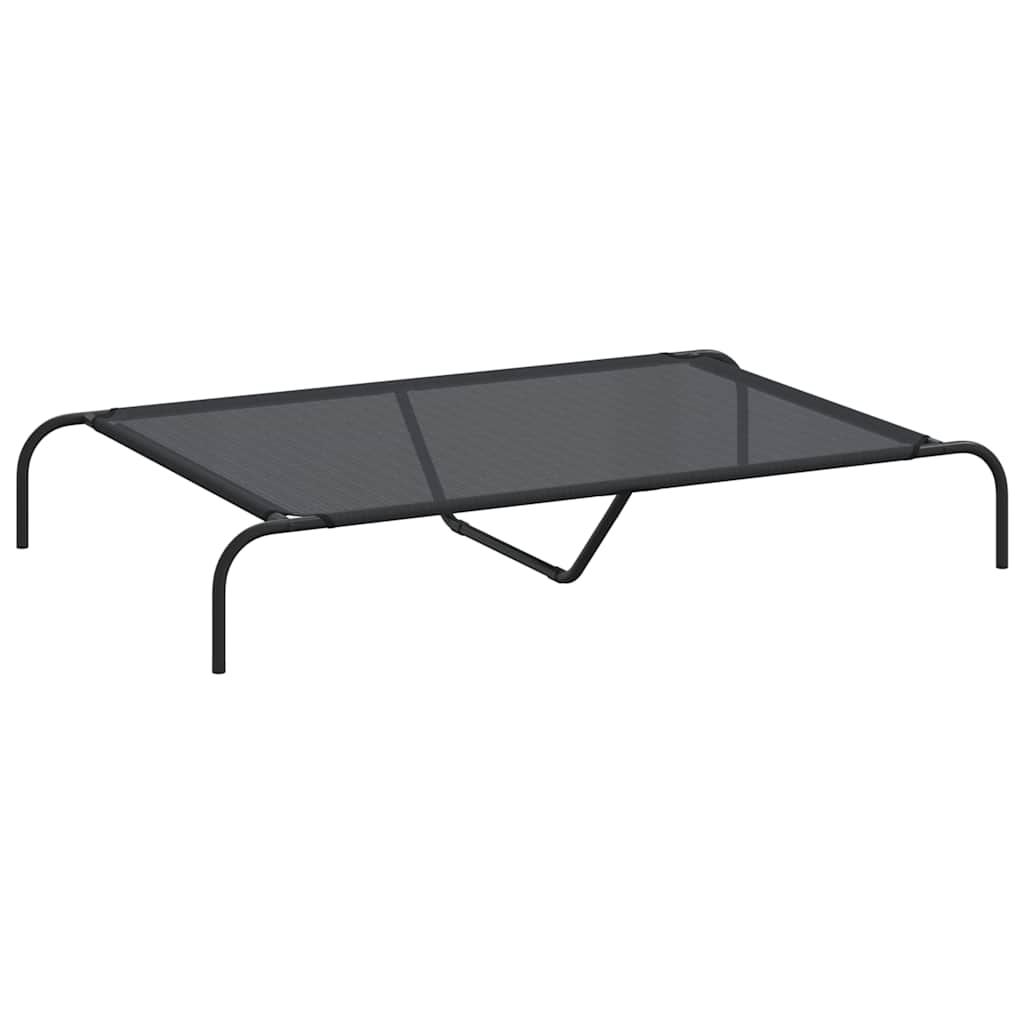 Vidaxl hondenmand verhoogd 130x80x20 cm textiel en staal zwart