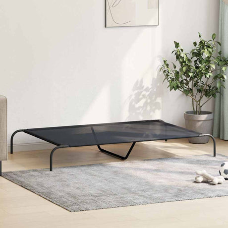 Vidaxl hondenmand verhoogd 150x90x20 cm textiel en staal zwart