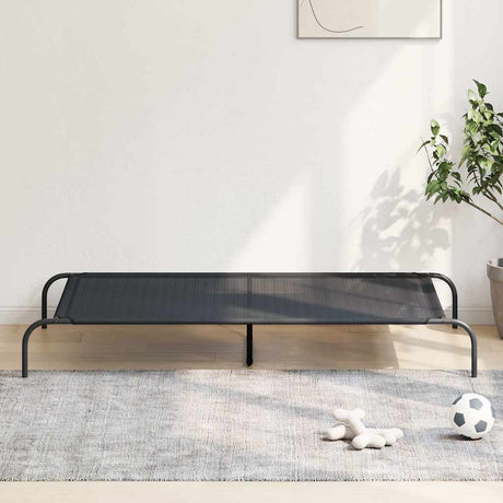 Vidaxl hondenmand verhoogd 150x90x20 cm textiel en staal zwart