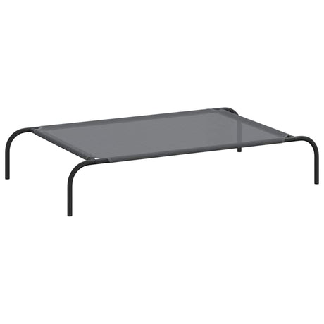 Vidaxl hondenmand verhoogd 110x65x20 cm textiel en staal grijs