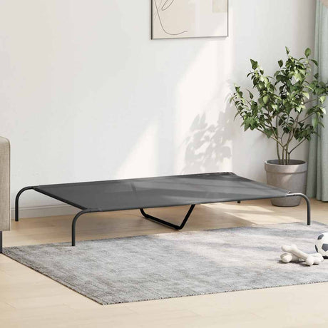 Vidaxl hondenmand verhoogd 150x90x20 cm textiel en staal grijs
