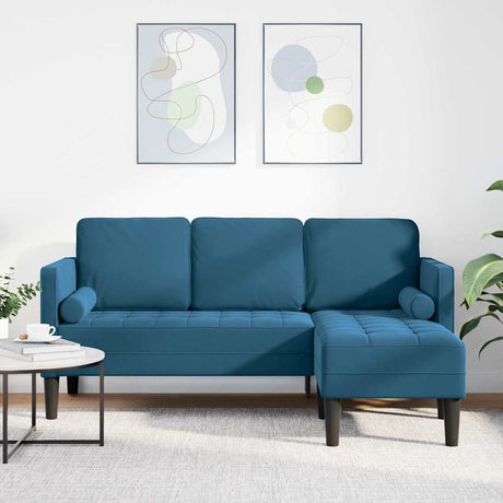Vidaxl bankstel met kussen blauw polyester