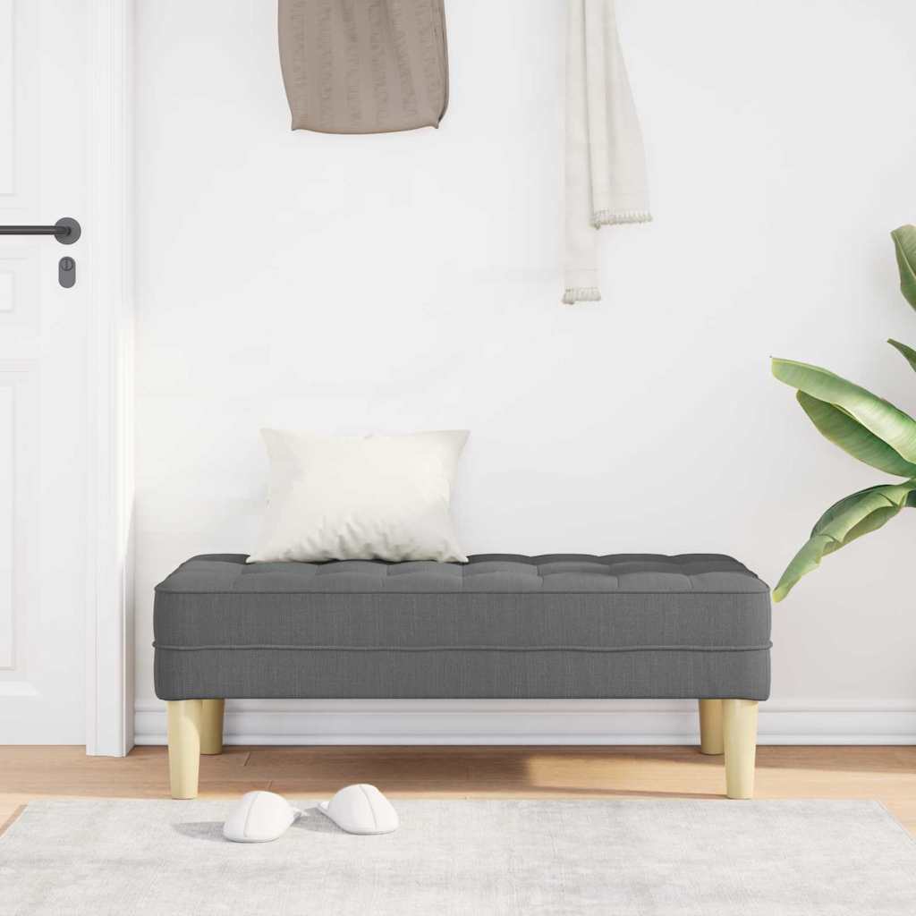 Vidaxl bank met kussen donkergrijs 113 x 57 x 39 cm stof