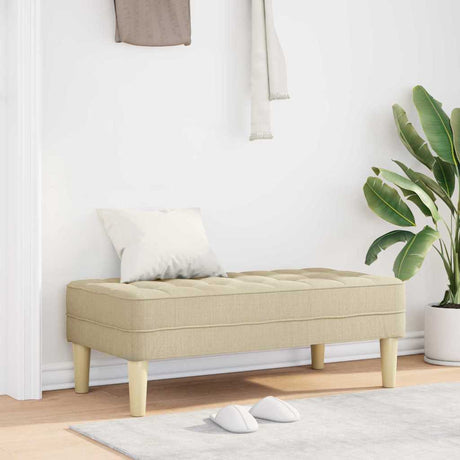 Vidaxl bank met kussen crème 113 x 57 x 39 cm stof