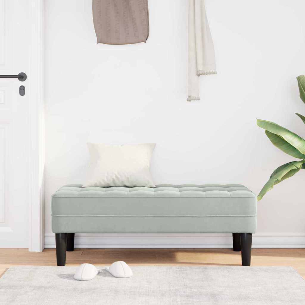 Vidaxl bank met kussen lichtgrijs 113 x 57 x 39 cm fluweel
