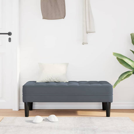 Vidaxl bank met kussen donkergrijs 113 x 57 x 39 cm fluweel