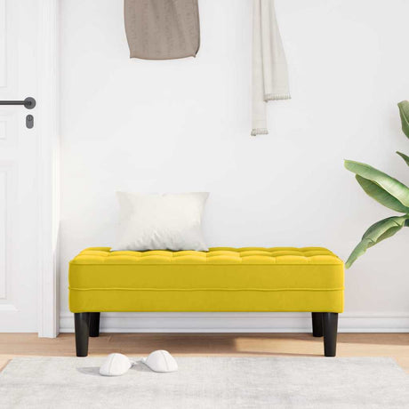 Vidaxl bank met kussen geel 113 x 57 x 39 cm fluweel