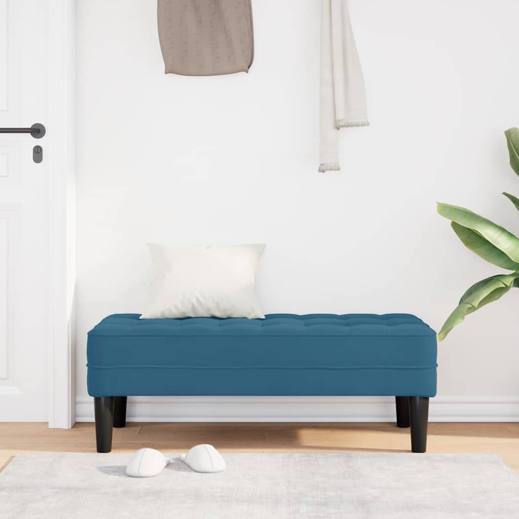 Vidaxl bank met kussen blauw 113 x 57 x 39 cm fluweel
