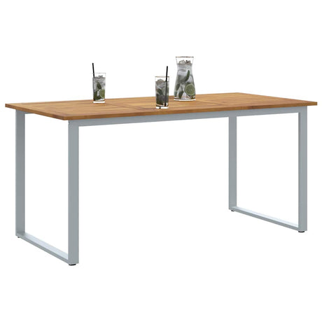 Vidaxl tuinstafel grijs 160 x 80 x 75 cm massief acaciahout