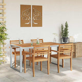 Vidaxl tuinstafel grijs 160 x 80 x 75 cm massief acaciahout