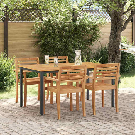 Vidaxl buiten tafel natuurlijk en zwart 150 x 90 x 75 cm