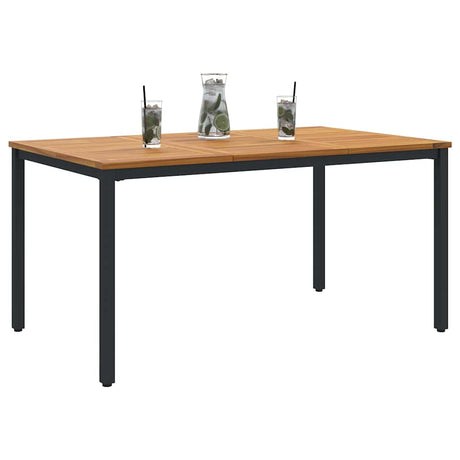 Vidaxl buiten tafel natuurlijk en zwart 150 x 90 x 75 cm