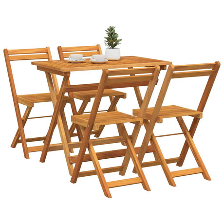 Vidaxl bistroset 5 st olie naturel massief acaciahout