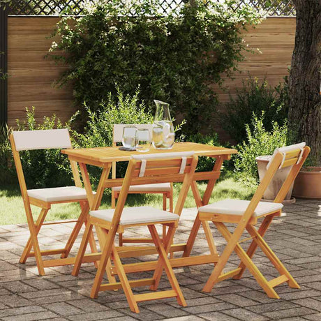 Vidaxl bistroset 5 st olie naturel massief acaciahout