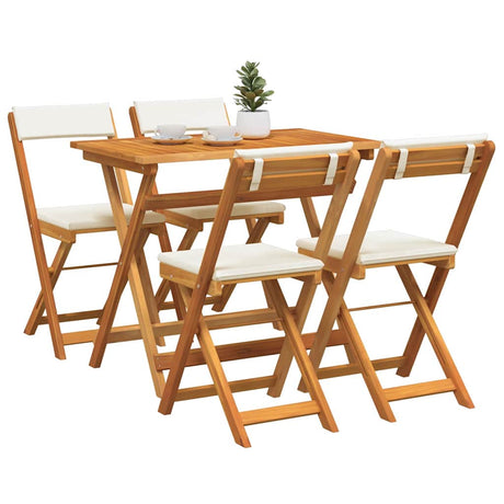 Vidaxl bistroset 5 st olie naturel massief acaciahout