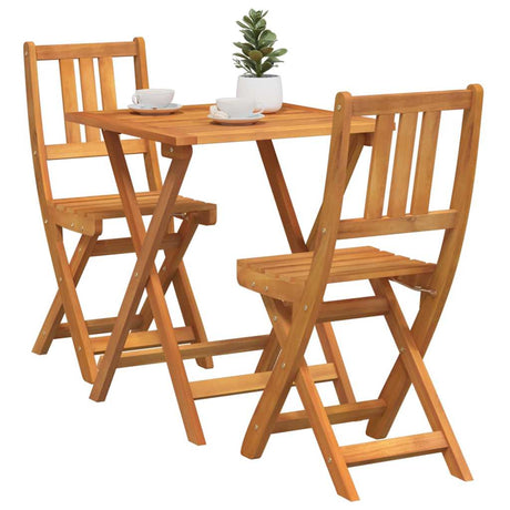 Vidaxl bistroset 3 st olie naturel massief acaciahout