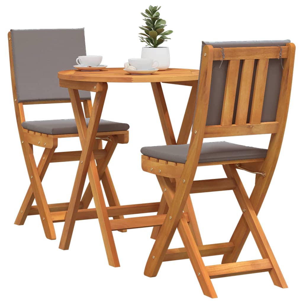Vidaxl bistroset 3 st olie naturel massief acaciahout