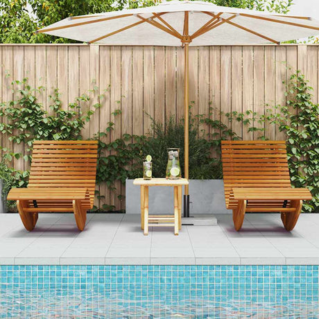Vidaxl lounger 2 st massief acaciahout bruin
