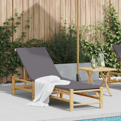 Vidaxl ligstoel met kussens 55x199x30 cm bamboe