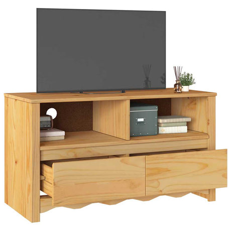 Vidaxl tv-kast drammen eiken 99 x 43 x 55 cm massief grenenhout