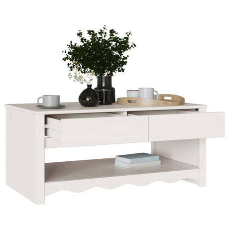 Vidaxl salontafel drammen wit 99 x 55 x 45 cm massief grenenhout