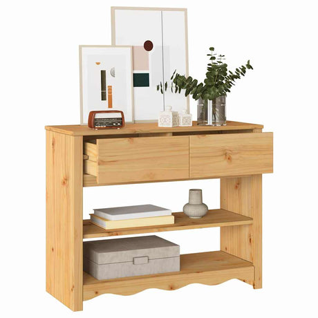 Vidaxl wandtafel drammen eiken 89,5 x 37 x 73 cm massief grenenhout