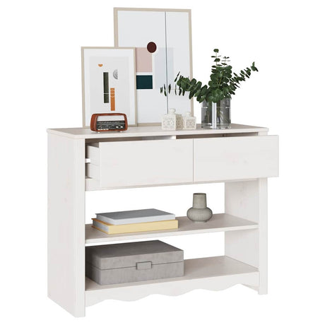 Vidaxl wandtafel drammen wit 89,5 x 37 x 73 cm massief grenenhout