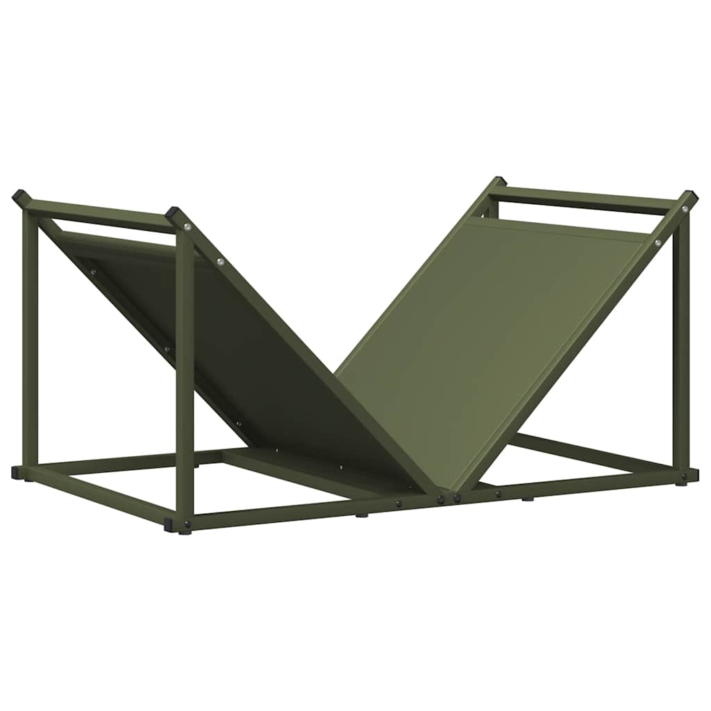 Vidaxl brandhoutrek 70x43x34,5 cm koudgewalst staal olijfgroen