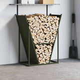 Vidaxl brandhoutrek 69,5x35x81 cm koudgewalst staal olijfgroen