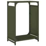 Vidaxl brandhoutrek 44x28x65 cm koudgewalst staal olijfgroen