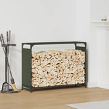Vidaxl brandhoutrek 90x28x65 cm koudgewalst staal olijfgroen
